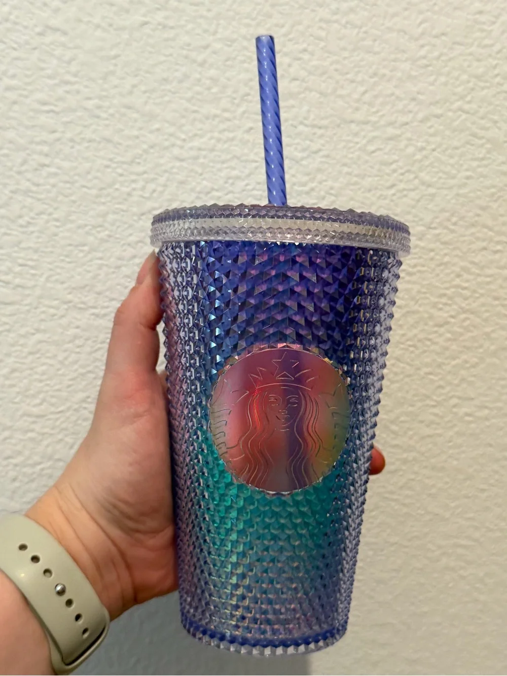 Starbucks- Mermaid Iridescent Studded Tumbler Purple/Blue